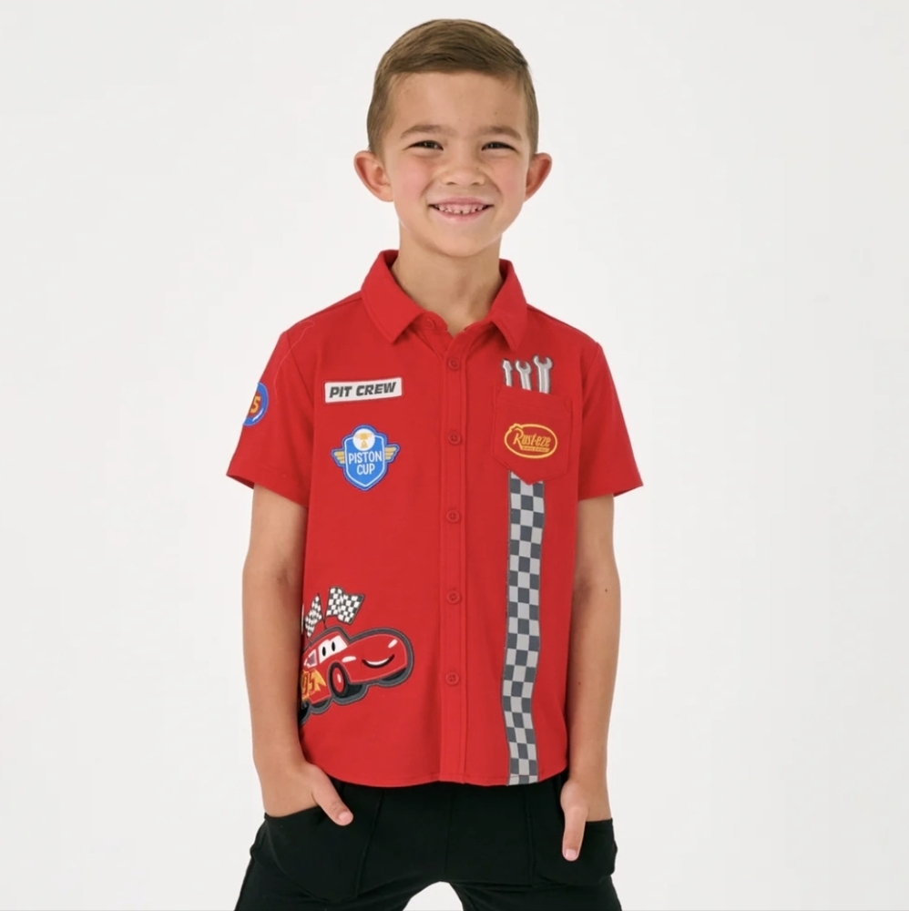 Disney Cars Red Button Down Shirt